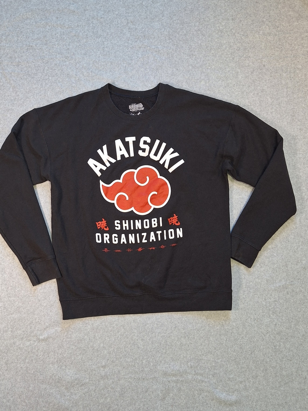 Naruto Akatsuki Black Crewneck Sweatshirt Size L